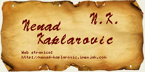 Nenad Kaplarović vizit kartica